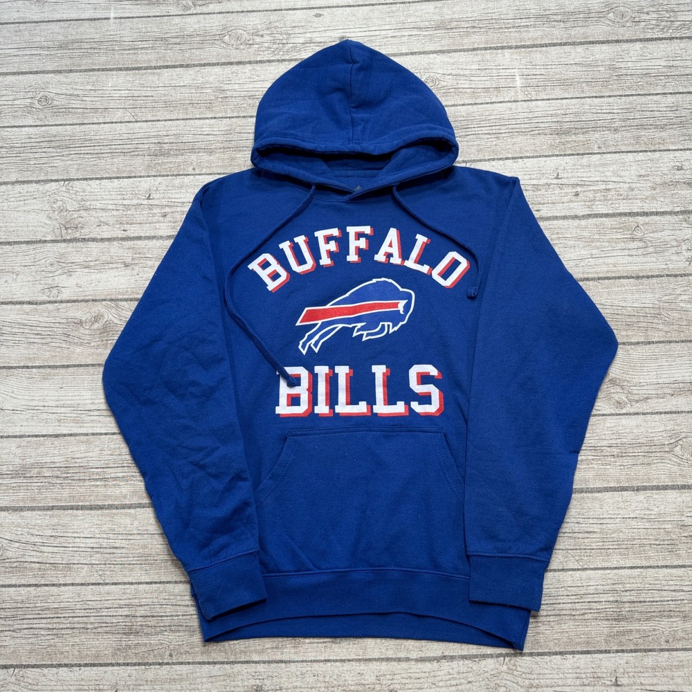 NFL Buffalo Bills Hoodie Men's Medium Blue Fleece Lined Athletic Pullover Sporty